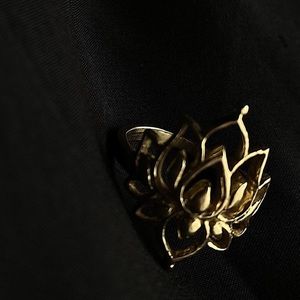 14k solid gold lotus ring.